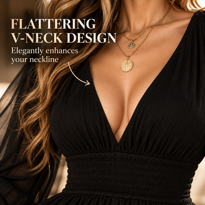 BLACK FLOWY CHIFFON DRESS