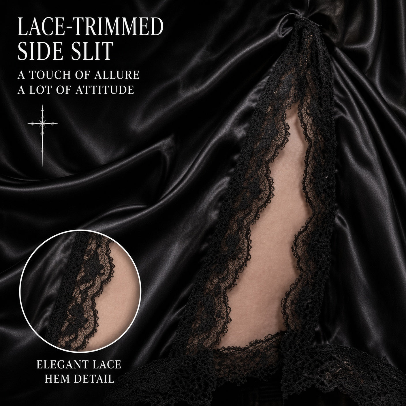 GOTHIC SATIN SLIP DRESS