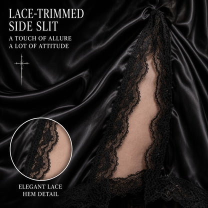 GOTHIC SATIN SLIP DRESS