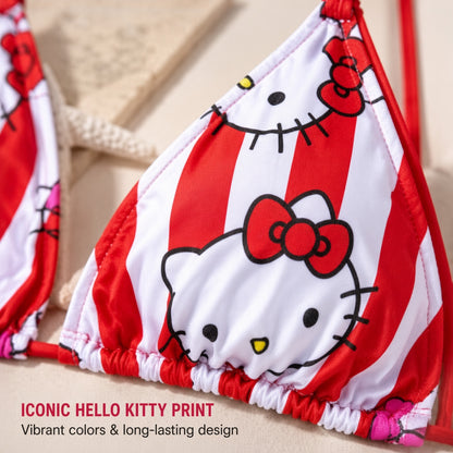 HELLO KITTY STRIPED TRIANGLE BIKINI SET