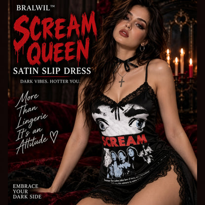SCREAM QUEEN SATIN SLIP DRESS