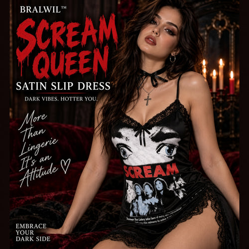 SCREAM QUEEN SATIN SLIP DRESS