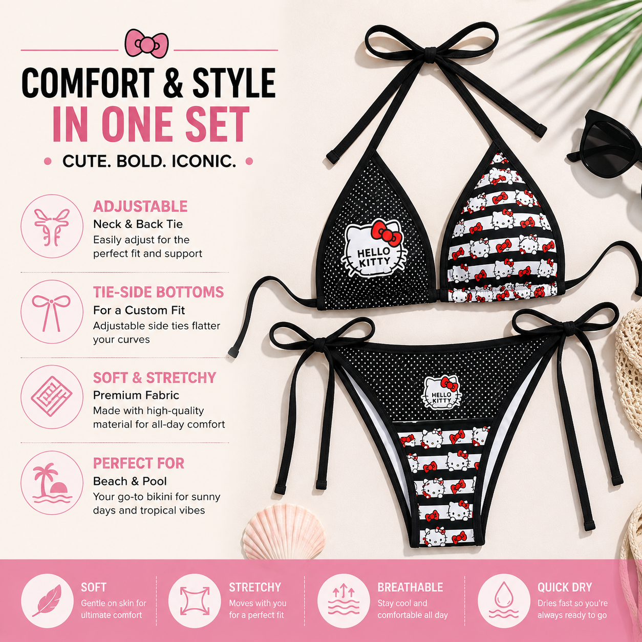 HELLO KITTY PENTAGRAM BIKINI SET