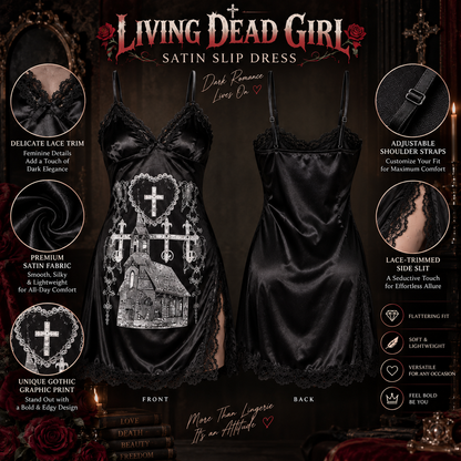 LIVING DEAD GIRL SATIN SLIP DRESS