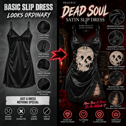 DEAD SOUL SATIN SLIP DRESS