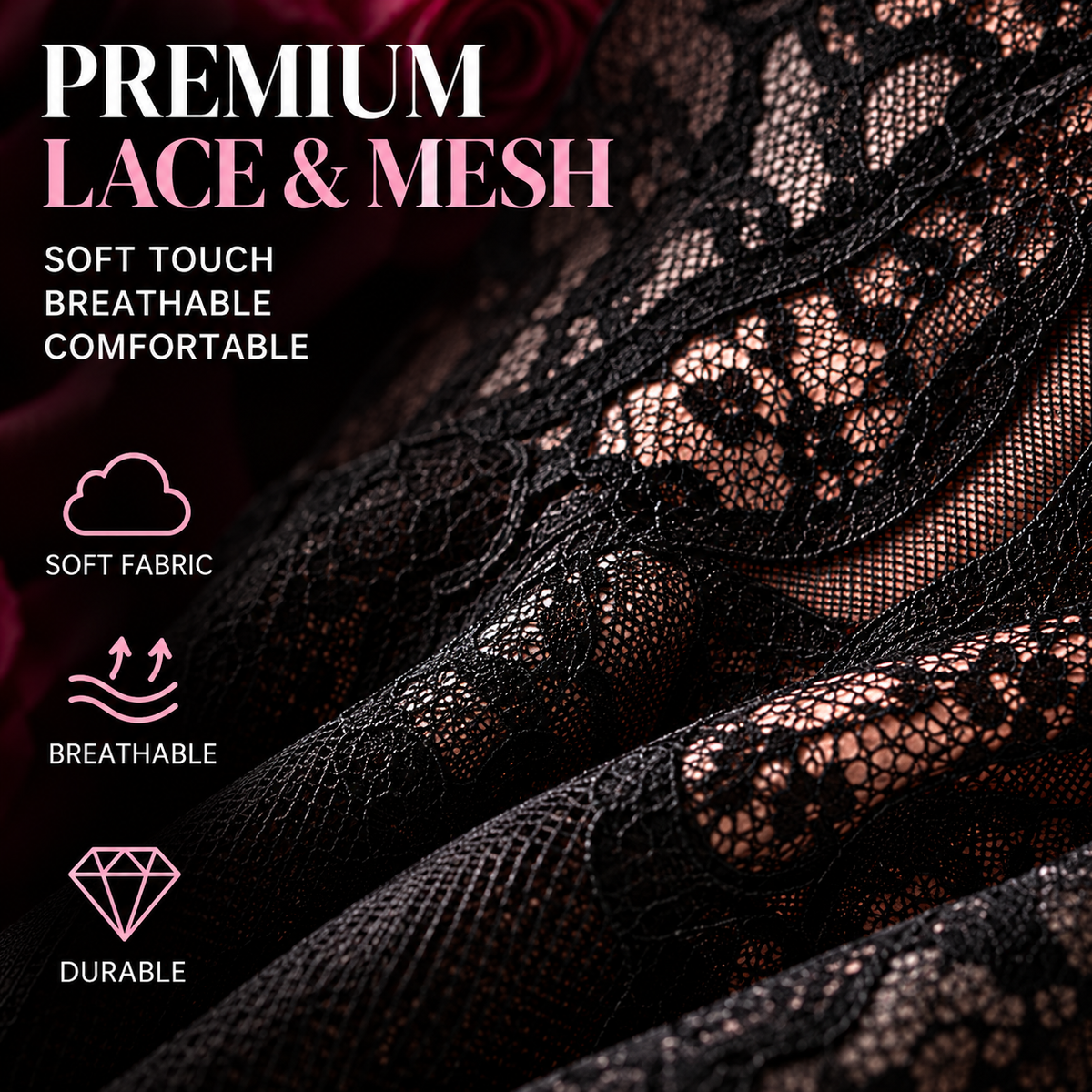 MIDNIGHT LACE TEDDY