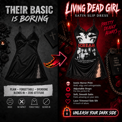 SCREAM QUEEN SATIN SLIP DRESS
