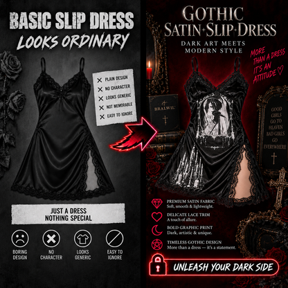 GOTHIC SATIN SLIP DRESS
