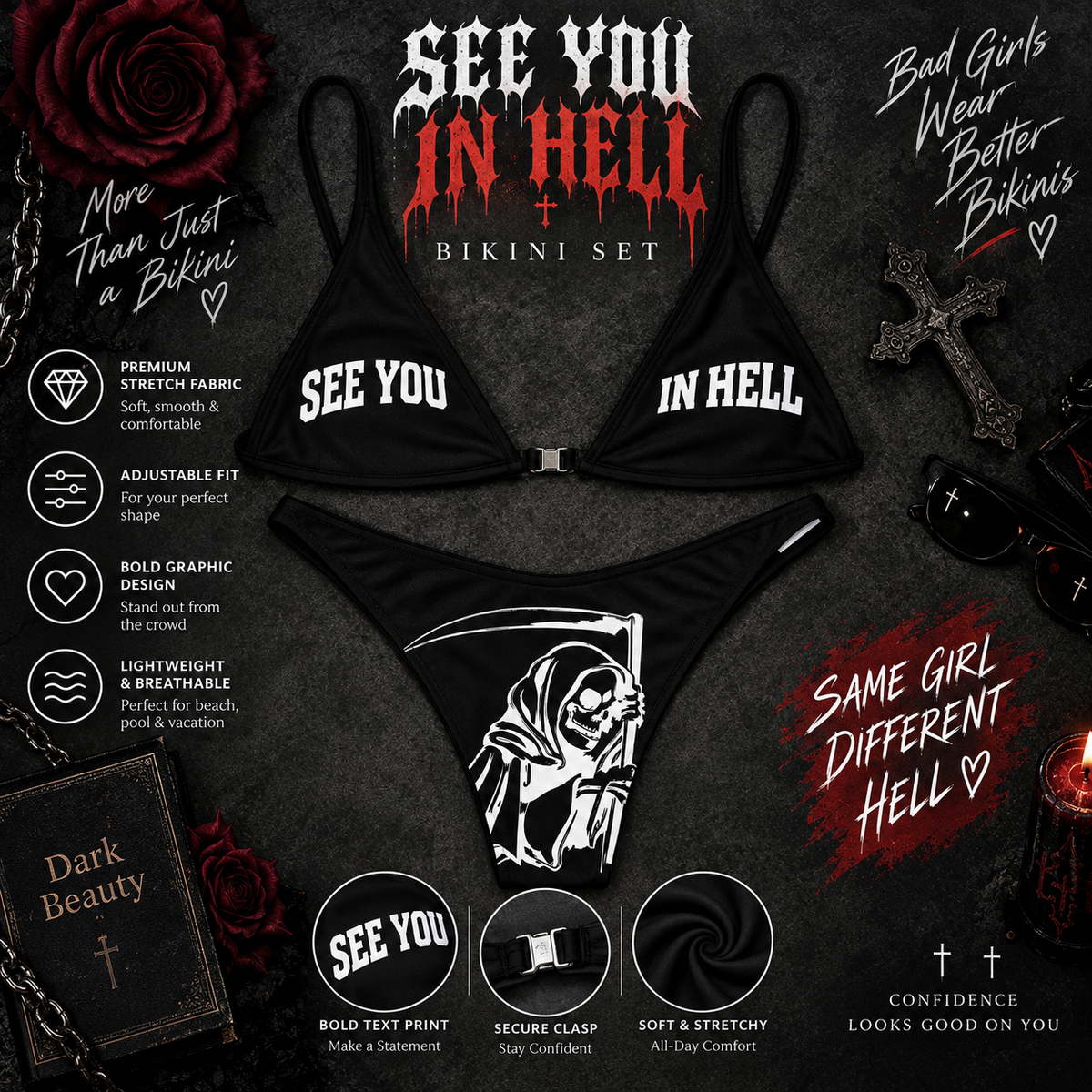 SEE YOU IN HELL BIKINI SET