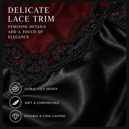 TOOL LACE SATIN SLIP DRESS