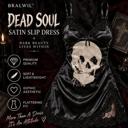 DEAD SOUL SATIN SLIP DRESS