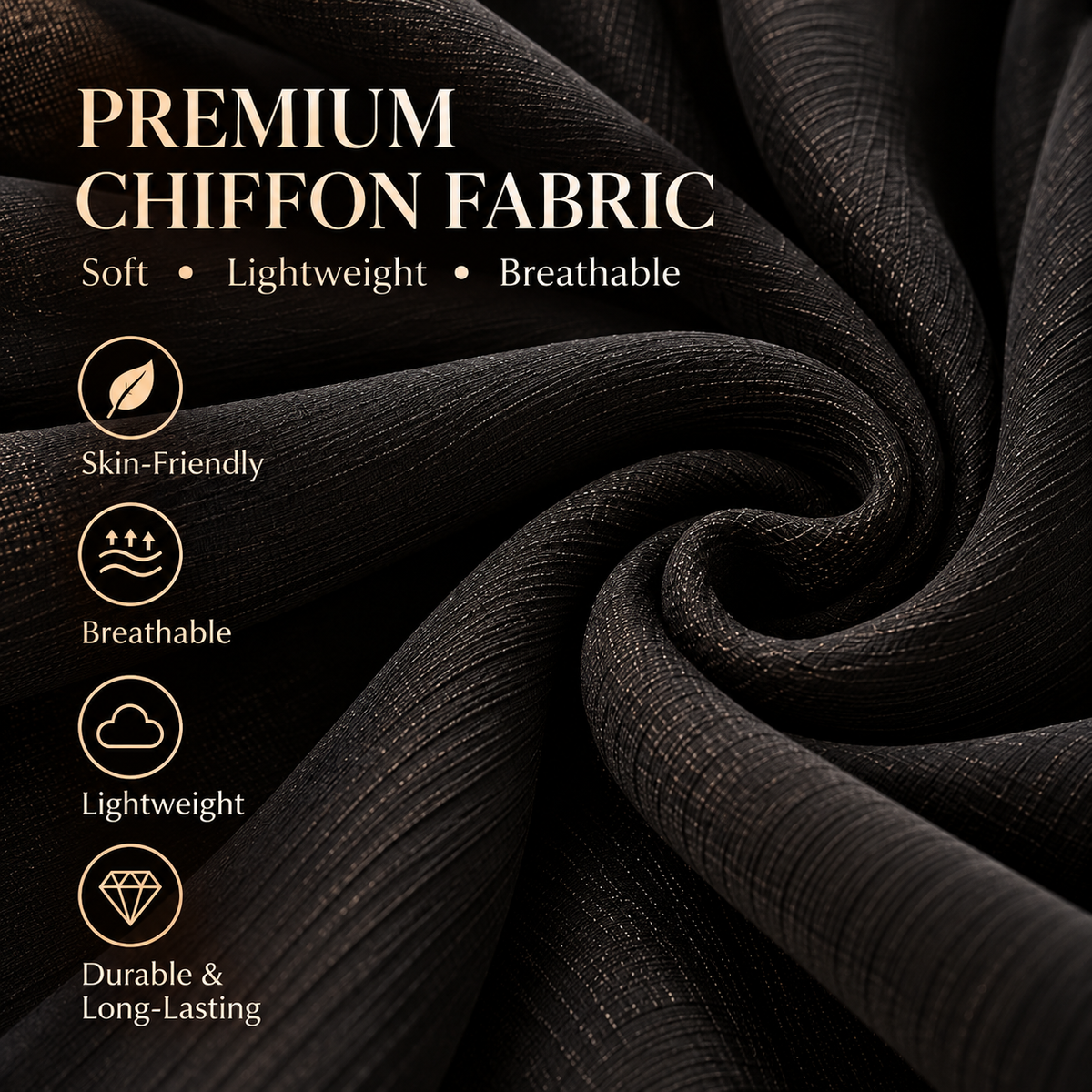 BLACK FLOWY CHIFFON DRESS