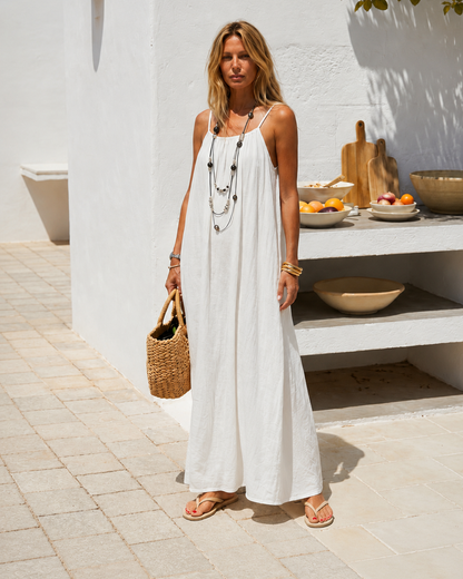 Solid Color Backless Cami Short Dress