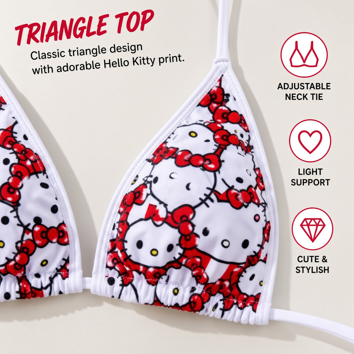 HELLO KITTY STRIPED BIKINI SET