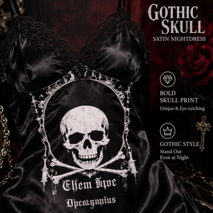 GOTHIC SKULL SATIN NIGHTDRESS